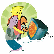 Graphic of 3 students